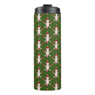 Cute Christmas Axolotl Patterned Thermal Tumbler