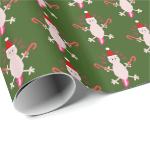 Cute Christmas Axolotl Patterned Wrapping Paper