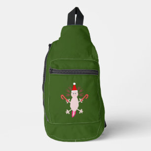 Cute Christmas Axolotl Sling Bag