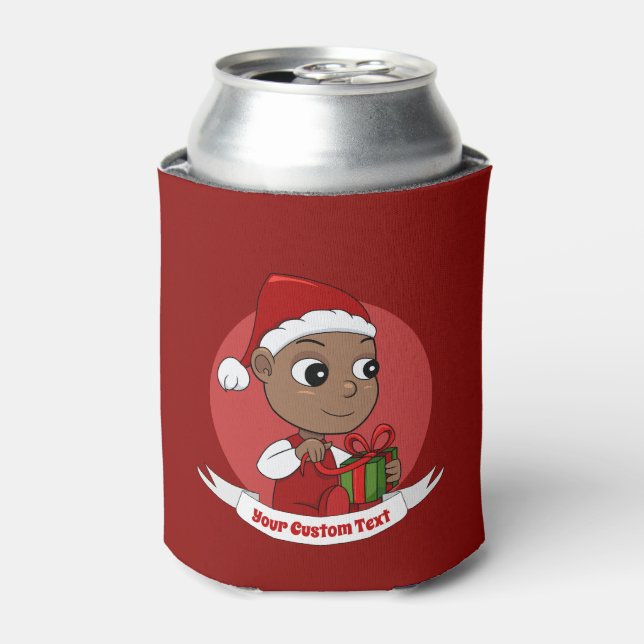 Cute Christmas baby cartoon Can Cooler (Can Front)