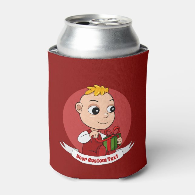 Cute Christmas baby cartoon Can Cooler (Can Front)
