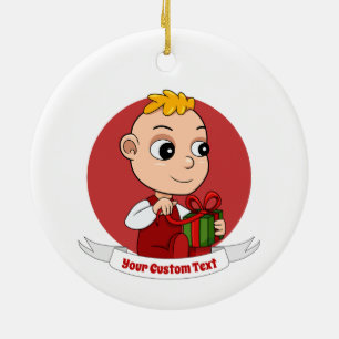 Cute Christmas baby cartoon Ceramic Ornament