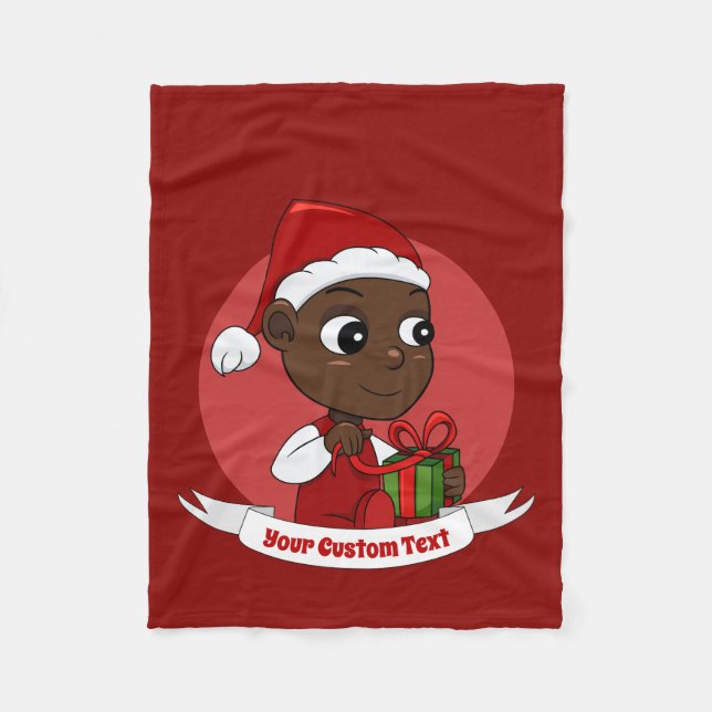 Cute Christmas baby cartoon Fleece Blanket (Front)