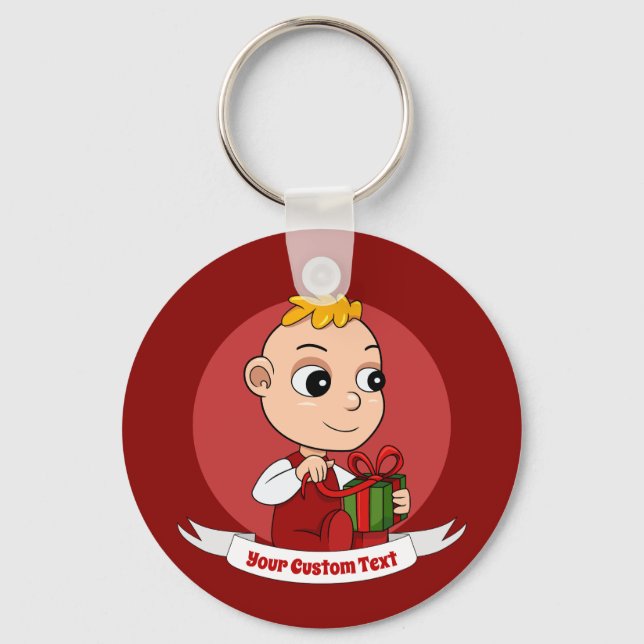 Cute Christmas baby cartoon Keychain (Front)