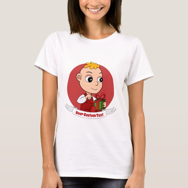 Cute Christmas baby cartoon T-Shirt (Front)