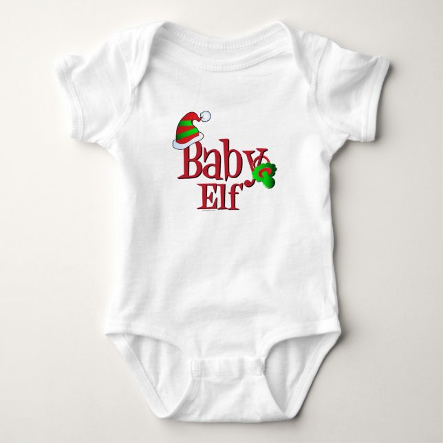 Cute Christmas Baby Elf Bodysuit (Front)