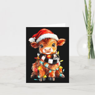 Cute Christmas Baby Highland Cow F Thanksgiving Card