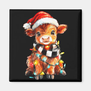 Cute Christmas Baby Highland Cow F Thanksgiving Magnet