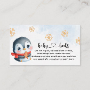 Cute Christmas Baby Penguin Book request Enclosure Card