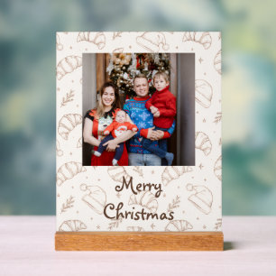 Cute christmas bakery croissant pattern acrylic sign