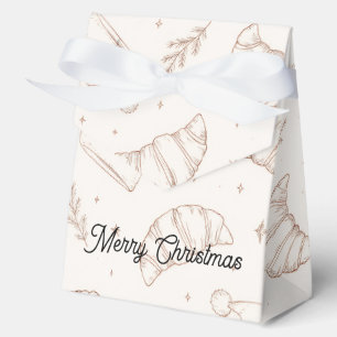 Cute christmas bakery croissant pattern favor box