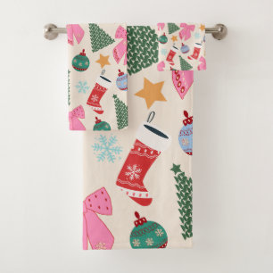 Cute Christmas Bath Towel Set