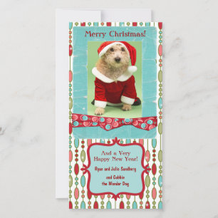 Cute Christmas Beaded Whimsy Custom Holiday Card
