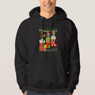 Cute Christmas Beagle In Sock Xmas Reindeer Santa Hoodie
