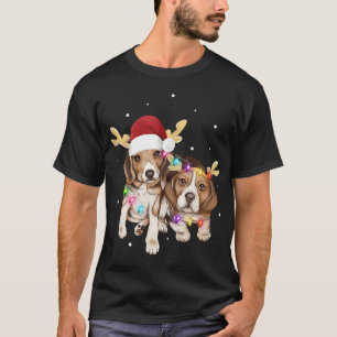Cute Christmas Beagles Santa Hats Reindeer Dog Own T-Shirt