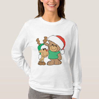 Cute Christmas Bear and Reindeer T-Shirt
