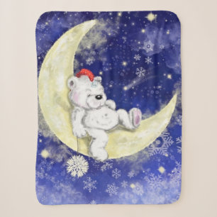 Cute Christmas Bear Baby Sherpa Blanket