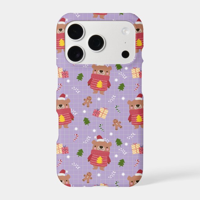 Cute Christmas Bear Pattern | Cozy Holiday Winter  (Verso)