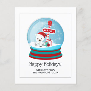 Cute Christmas Bear Snow Globe Photo Flyer