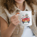 Cute Christmas Bear Snowman Red Car Custom Name Coffee Mug<br><div class="desc">This cute and colourful mug features a whimsical winter themed illustration of an adorable bear and snowman driving in a red car. Personalize it with your name in a retro typewriter font. Great gift idea!</div>