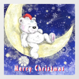 Cute Christmas Bear Window Cling