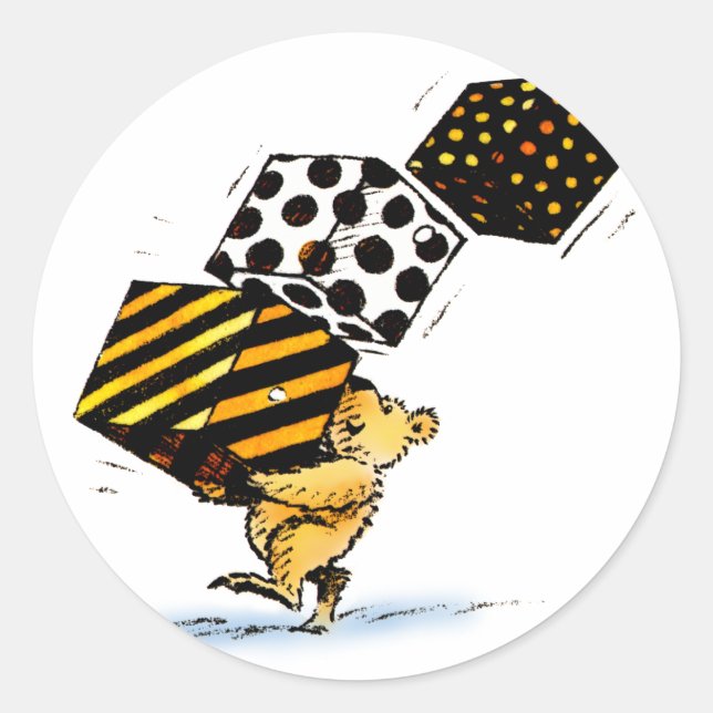 Cute Christmas Bears Classic Round Sticker (Front)