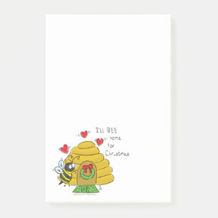 Cute Christmas Bee Funny Holiday Cartoon Post-it Notes
