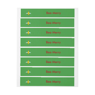 Cute Christmas Bee Wraparound Address Label