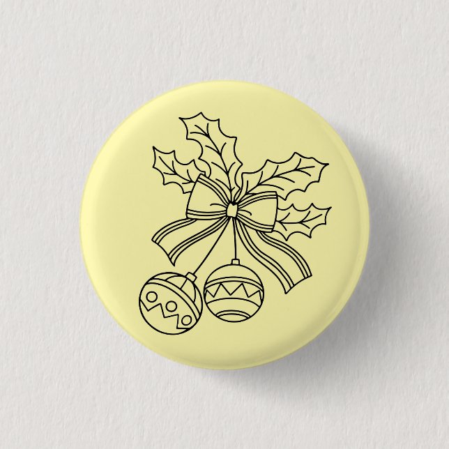 Cute Christmas bell Line Art 1 Inch Round Button (Front)