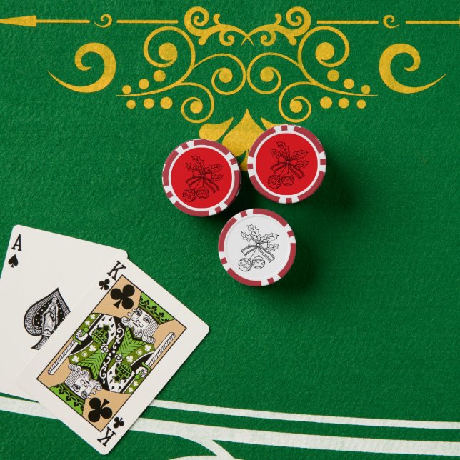 Cute Christmas bell Line Art Poker Chips (Poker Table (Stack))