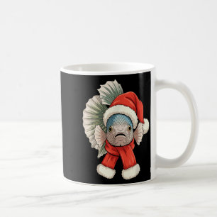 Cute Christmas Betta Fish Santa  Coffee Mug