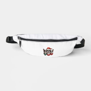 Cute Christmas Boston Terrier Dogs Santa Hat Snowf Fanny Pack