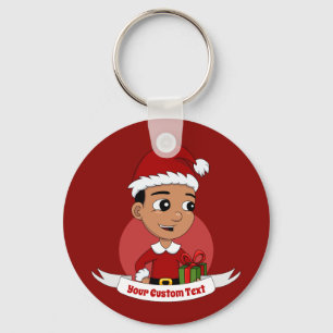 Cute Christmas boy cartoon Keychain