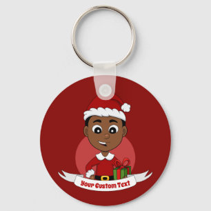 Cute Christmas boy cartoon Keychain