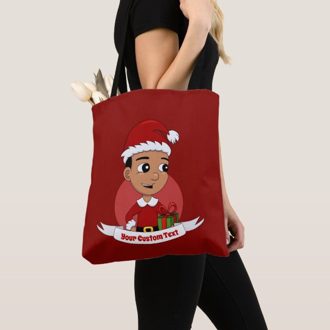 Cute Christmas boy cartoon Tote Bag (Close Up)
