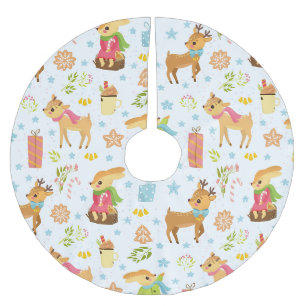 Cute Christmas Brushed Polyester Tree Skirt