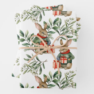 Cute Christmas Bunny Wrapping Paper