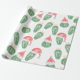Cute christmas cactus holiday wrapping paper