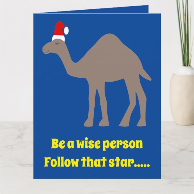 Cute Christmas Camel Custom Card (Front)