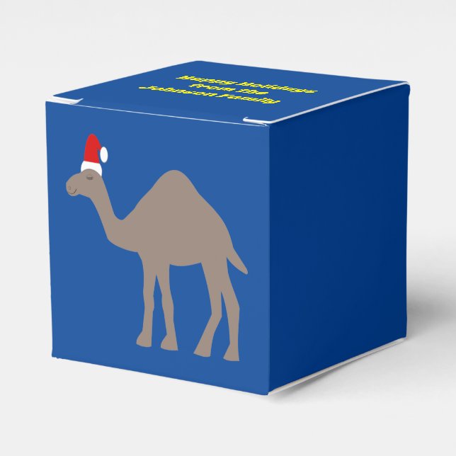 Cute Christmas Camel Custom Favor Box (Front Side)