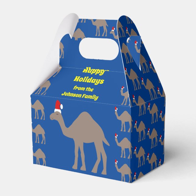 Cute Christmas Camel Custom Favor Box (Front Side)
