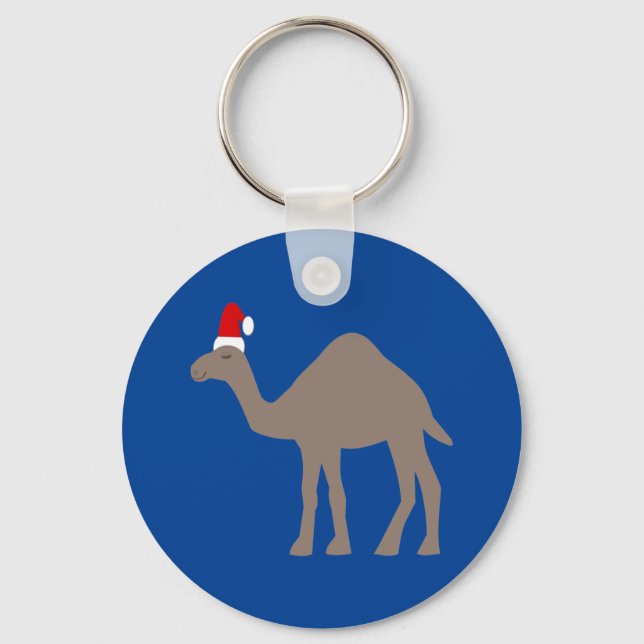 Cute Christmas Camel Custom Name Keychain (Front)