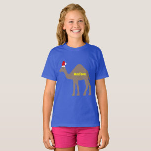 Cute Christmas Camel Custom Name T-Shirt
