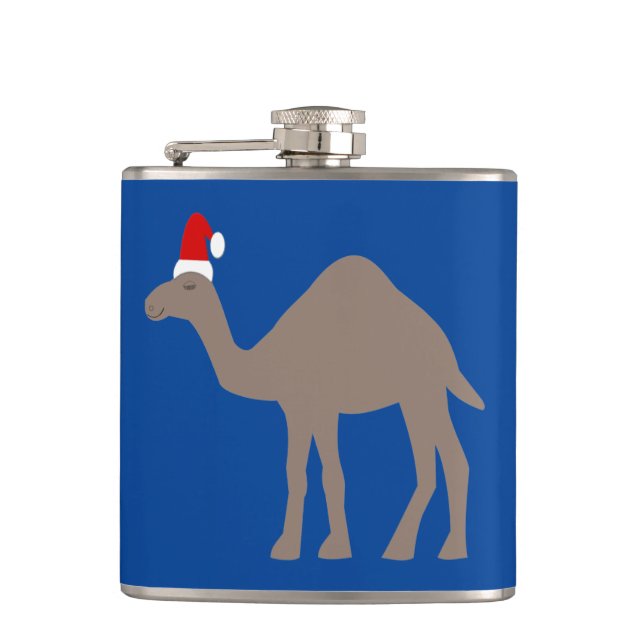 Cute Christmas Camel Hip Flask (Front)