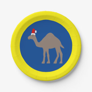Cute Christmas Camel Paper Plate