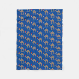 Cute Christmas Camel Patterned Fleece Blanket
