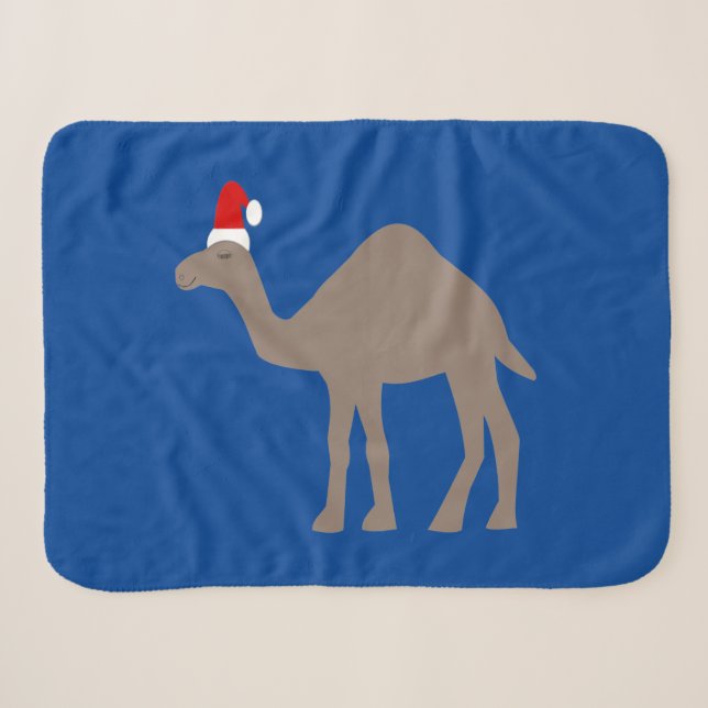 Cute Christmas Camel Sherpa Blanket (Front (Horizontal))