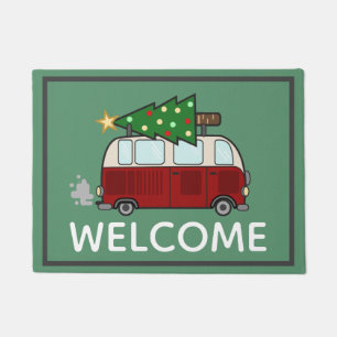 Cute Christmas Camper Welcome Doormat
