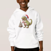 Cute Christmas candy cane dinosaur
