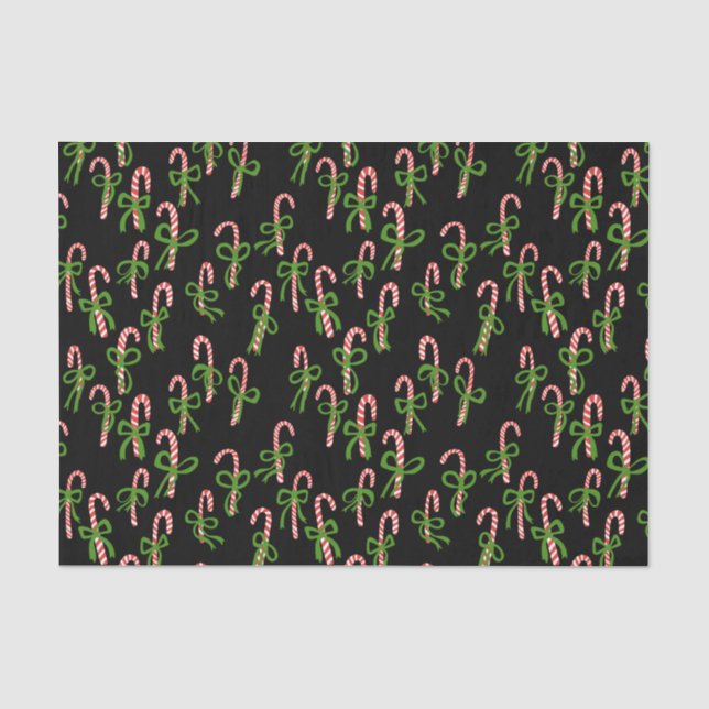 Cute Christmas Candy Canes Xmas Holiday Gift Tissue Paper (Front)